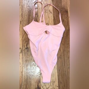 Colsie Women’s Pink Bodysuit with Keyhole Thong bathing suit sun bathing Size S